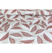 Decorative fabric red leaves, h. 140 cm