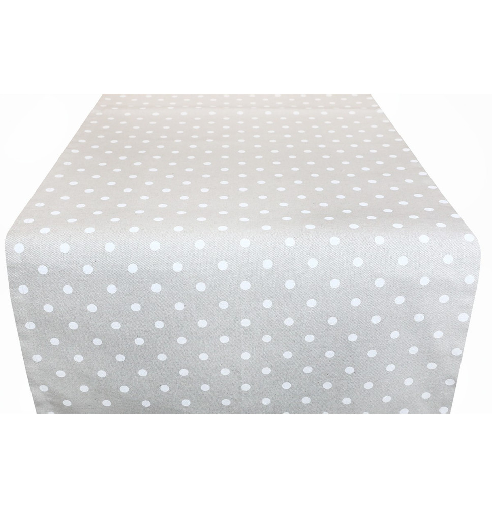 Runner white dots 50x150 cm Made in Italy