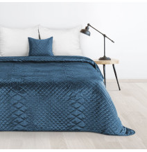 Sametový přehoz na postel Luiz3 modrý new