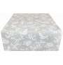 Runner white roses with lurex 50x150 cm Made in Italy