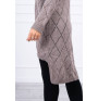 Women's sweater with geometric pattern MI2020-4 cappuccino