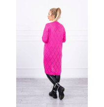 Dámsky sveter s geometrickým vzorom MI2020-4 neónovo ružový