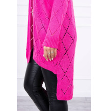 Dámsky sveter s geometrickým vzorom MI2020-4 neónovo ružový