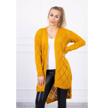 Women's sweater with geometric pattern MI2020-4 mustard