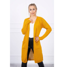 Long sweater with pockets MI2020-3 mustard