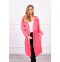 Cardigan da donna con cappuccio MI9077 rosa neon