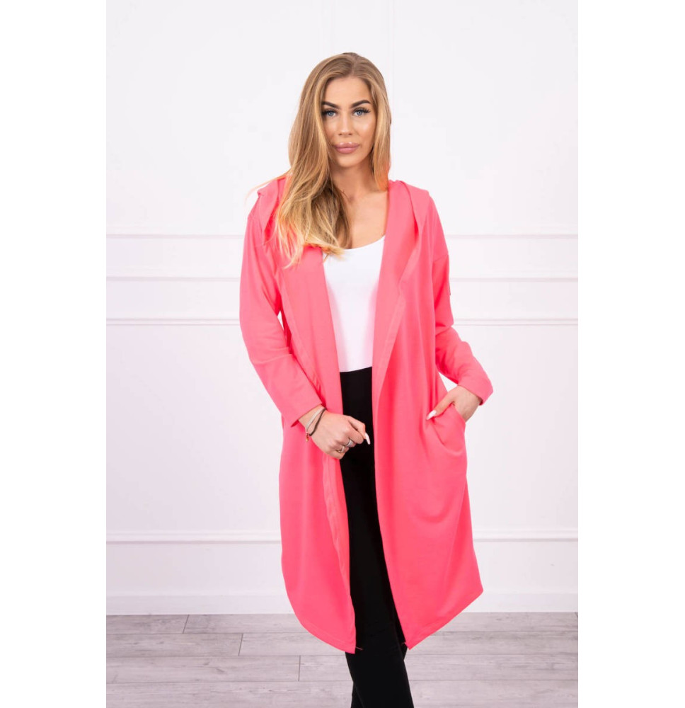 Cape with a hood MI9077 pink neon