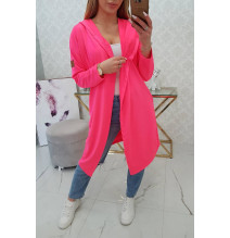 Cardigan da donna con cappuccio MI9077 rosa neon