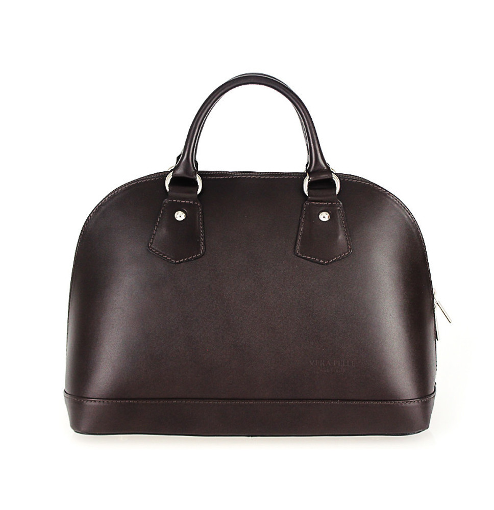 Genuine Leather Handbag 1203 dark taupe