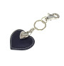 Leather key chains heart dark blue