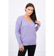 Ladies sweater with neckline 2019-33 purple