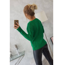 Ladies sweater with neckline 2019-33 green