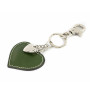 Leder Schlüsselanhänger Herz grün