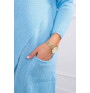 Dámsky sveter s prekladanou prednou časťou MI2019-6 nebesky modrý