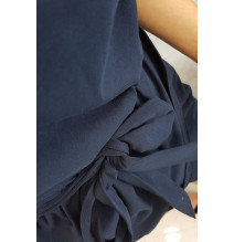 Cotton dress with belt MI8980 dark blue
