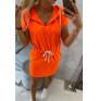 Šaty s kapsami a kapucí MI8982 neonově oranžové