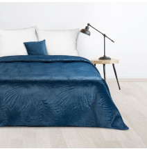 Zamatový prehoz na posteľ Luiz4 modrý new