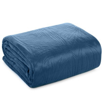 Zamatový prehoz na posteľ Luiz4 modrý new