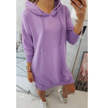 Šaty s predĺženou zadnou stranou a kapucňou MI9078 fialové