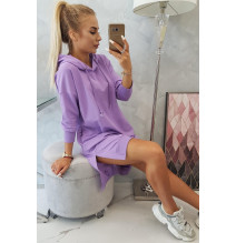 Šaty s predĺženou zadnou stranou a kapucňou MI9078 fialové