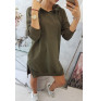 Dress with extended back and with e hood MI9078 khaki