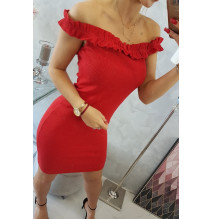 Of the shouldrer dress with frills MI9097 red