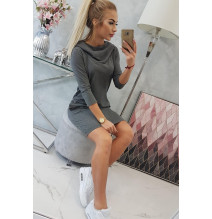 Šaty s kapucňou a vreckami MIG8847 grafitové