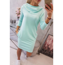 Šaty s kapucňou a vreckami MIG8847 mätové