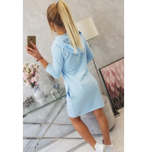 Šaty s kapucňou a vreckami MIG8847 nebesky modré