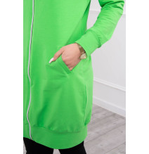 Felpa da donna con cappuccio e tasche MI8924 verde chiaro
