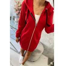 Hooded dress with e hood red