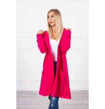 Dámsky kardigán s kapucňou oversize MI0044 fuchsia