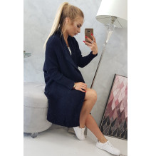 Dámsky sveter s rukávmi typ netopiera MI2019-13 tmavomodrý