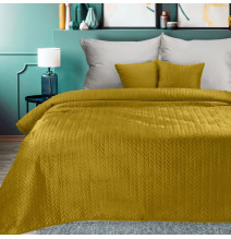 Velvet bedspread Luiz4 mustard new
