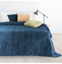 Velvet bedspread Luiz6 blue new