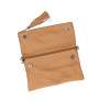 Genuine Leather Handbag 668 beige