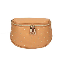 Schultertasche aus EchtLeder 737 cognac Made in Italy