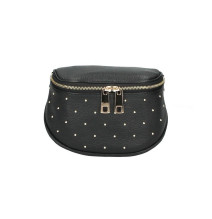 Schultertasche aus EchtLeder 737 schwarz Made in Italy