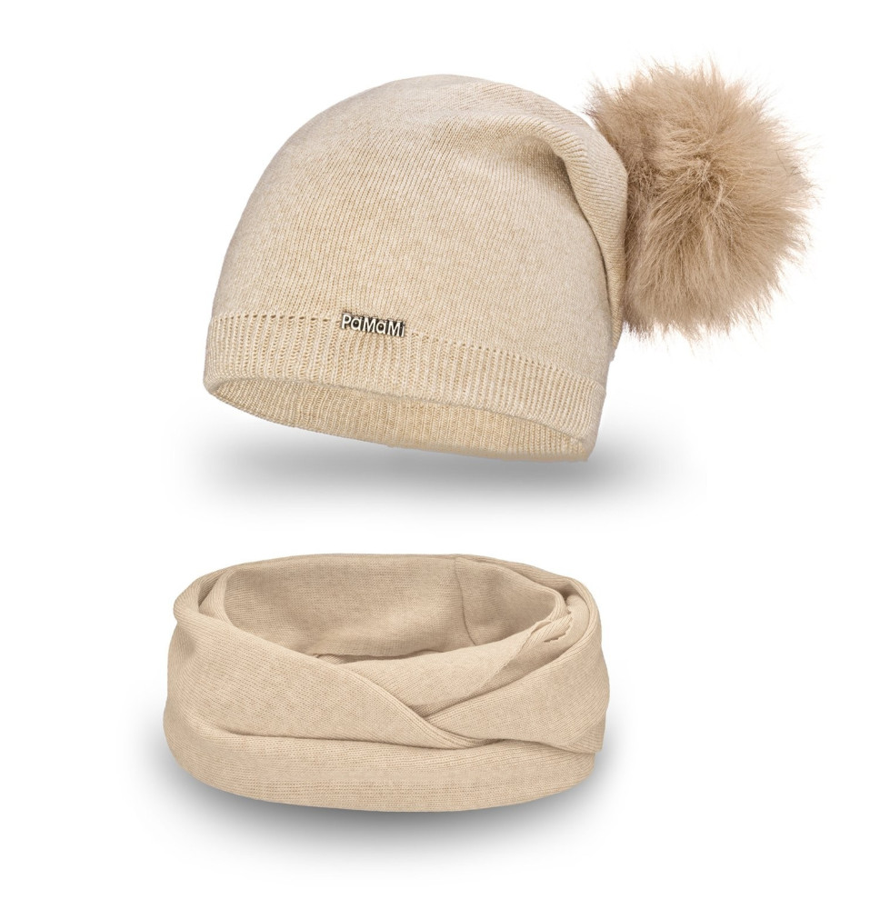 Women’s Winter Set hat and scarf  MI67B beige