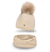 Women’s Winter Set hat and scarf  MI67 beige