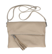 Borsa a mano in vera pelle 668 taupe