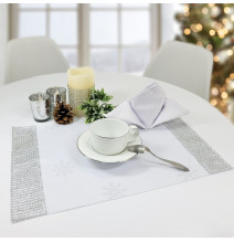 Placemat with zircons 45x30 cm white