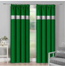 Tenda con nastro e zirconi 140x250 cm verde