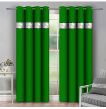 Curtain on rings with mirrors 140x250 cm green