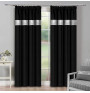 Curtain with plater tape and with zircons 140x250 cm black