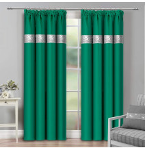 Vorhang mit Band und Zirkonen 140x250 cm meer