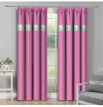 Curtain with plater tape and with zircons 140x250 cm light pink