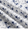 Curtain with plater tape 140x230 cm white with blue flowers