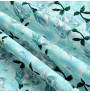 Curtain with plater tape 140x230 cm turquoise with flowers