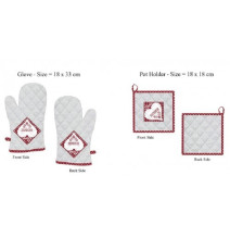 Kuchyňská chňapka + podložka pod hrnce Home červená